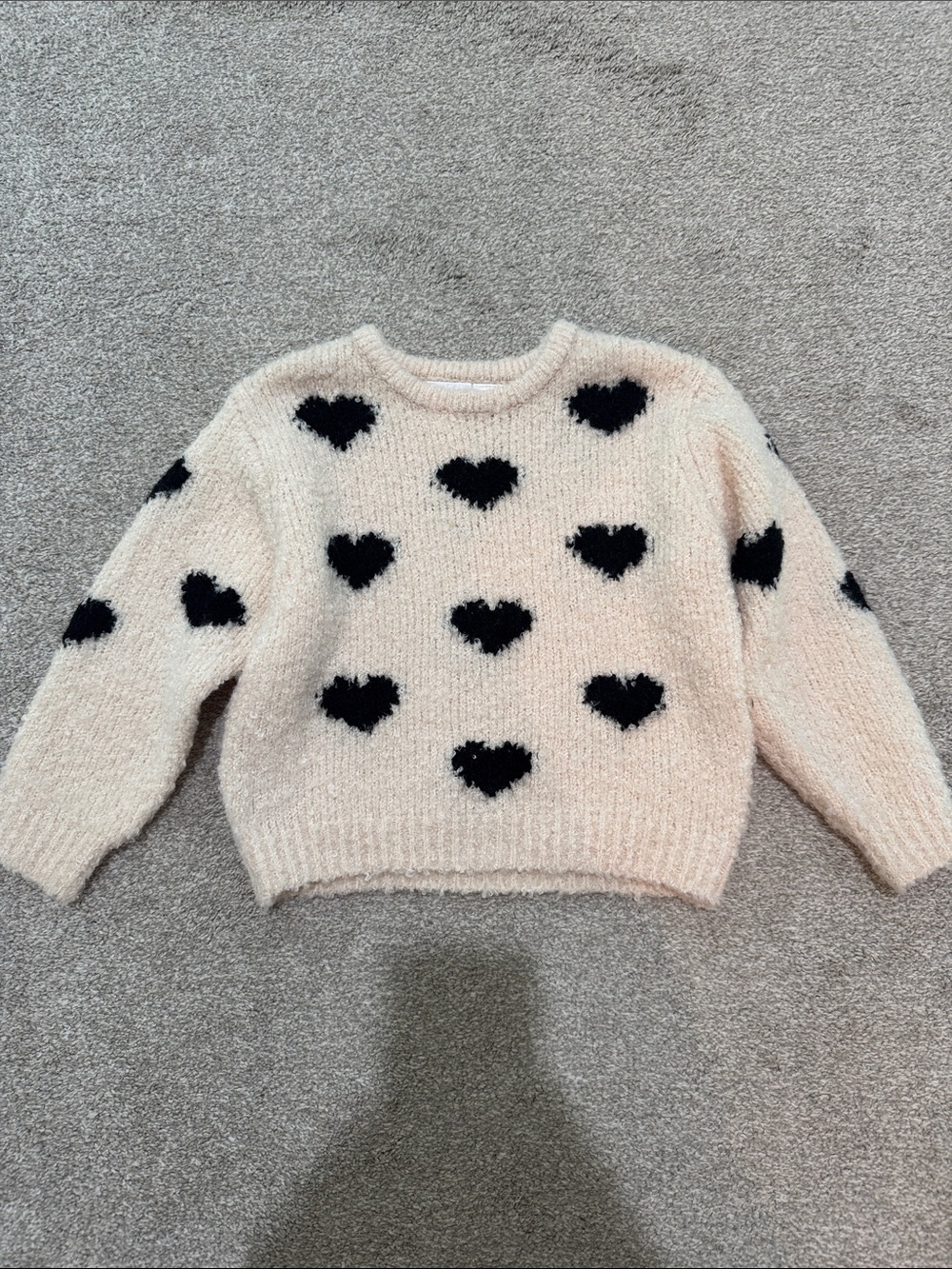 Zara Heart Pattern Crewneck Sweater